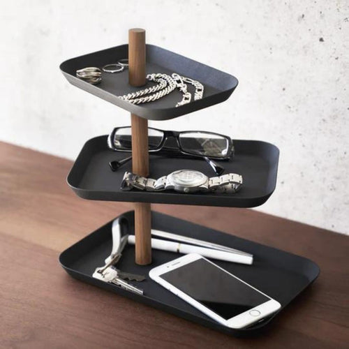 Yamazaki Accessoirestandaard met Draaibare Trays - Rin - Wit