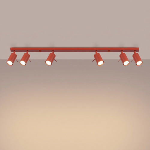 Sollux Lighting Plafondlamp RING 6L rood - 118x6x16cm