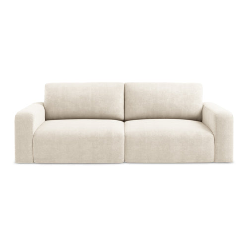 LaMiaSofa 3-zits slaapbank Ostia - chenille stof - lichtbeige - 244x102x79