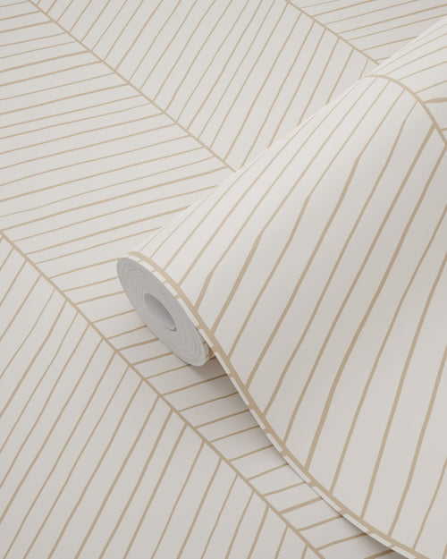 ESTAhome behang visgraat-motief zandkleurig en beige - 53 cm x 10.05 m - 139565