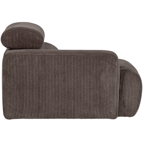 WOOOD 1-zits element bank arm rechts Novi - Ribstof - Grijsbruin - 86x109x113 - vtwonen shop