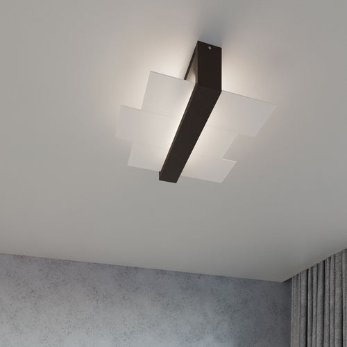 Sollux Lighting Plafondlamp FENIKS 2 wengé - 43x43x12cm