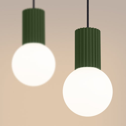 Sollux Lighting Hanglamp HALO 2L olijfgroen - 33,5x6x120cm