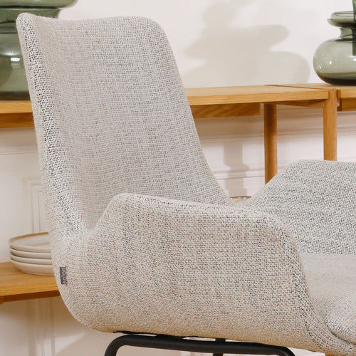 Nolon Nino-Eef Barkruk Beige Gemêleerd - met Armleuning - Zwart - 75 cm - vtwonen shop