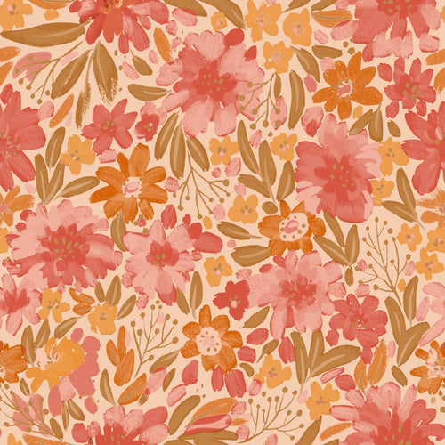 ESTAhome behang bloemen roze en groen - 50 x 900 cm - 132195