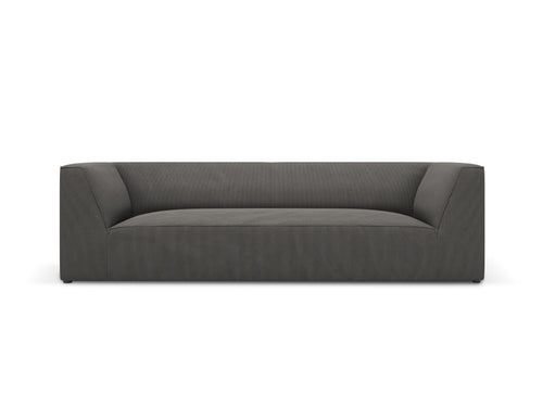 Micadoni Bank Ruby 3-zits, ribfluwelen, donkergrijs - 93x232x69cm