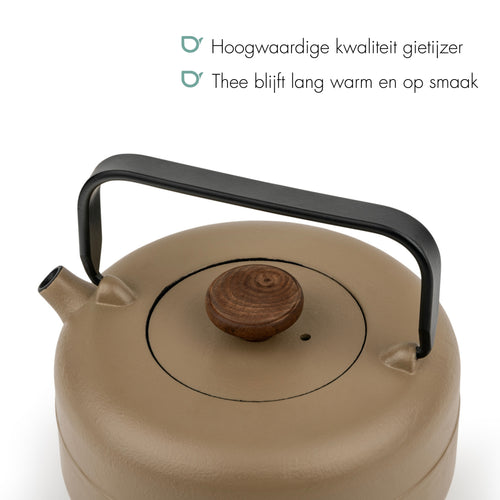 Bredemeijer - Theepot Henan 0,75L gietijzer beige - vtwonen shop