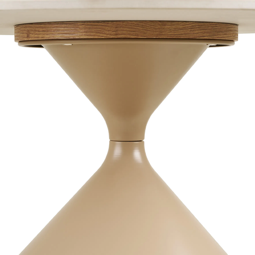 Artichok Anisa metalen salontafel met keramiek blad beige - Ø70