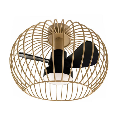 Ylumen plafondventilator Wire - 1 lichts - 40  x 31   cm - zwart beige