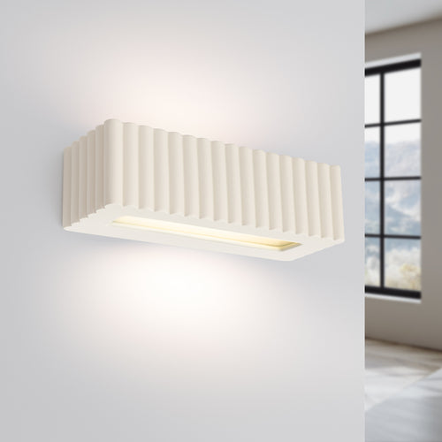 Sollux Lighting Wandlamp keramiek RIGATA beige - 34x12x10cm