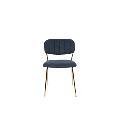 Housecraft Living Jolien Eetkamerstoelen Goud/ Donkerblauw - Set van 2 - vtwonen shop