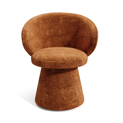 Sia Home - Eetkamerstoelen FLARE - Fluweel met structuur - Terracotta - 54cm - vtwonen shop