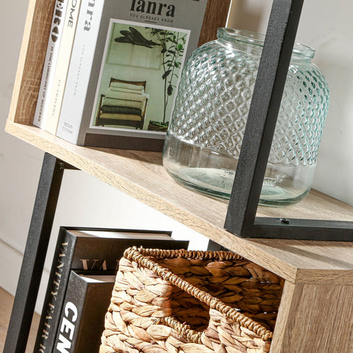 Calicosy - Boekenkast met 4 Niveaus en Houten Decor - 30x60x147,5 cm