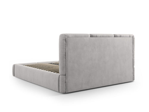 Cosmopolitan Design Opbergbed met hoofdeinde Nicolas 180x200cm, chenille, lichtgrijs - 220x200x100cm