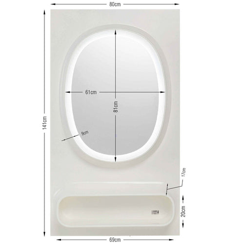 Kare Design Spiegel Aero LED 141x80cm groen