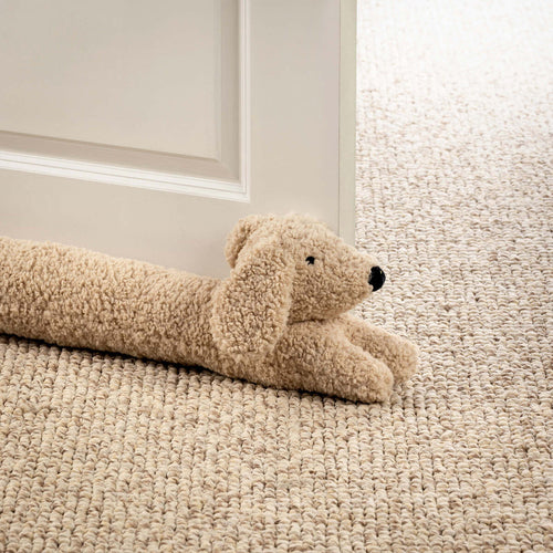 LUCKY - tochtstopper 90x11x18 cm - hond - beige