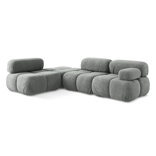 LaMiaSofa hoekbank links Sanremo - chenille stof - grijs - 285x190x70