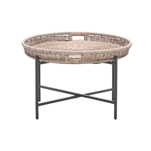 Benidorm bijzettafel - diameter 70xH40 cm -  c. black - natural