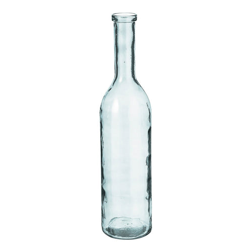 Mica Decorations Rioja Fles Vaas - H75 x Ø18 cm - Gerecycled Glas - Transparant