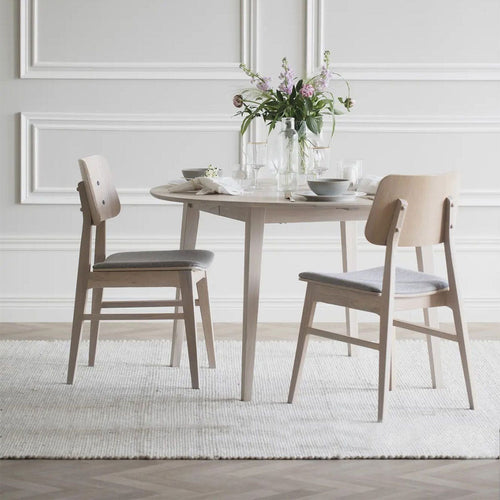 Rowico Home Filippa uitschuifbare eettafel whitewash - Ø120 cm - vtwonen shop