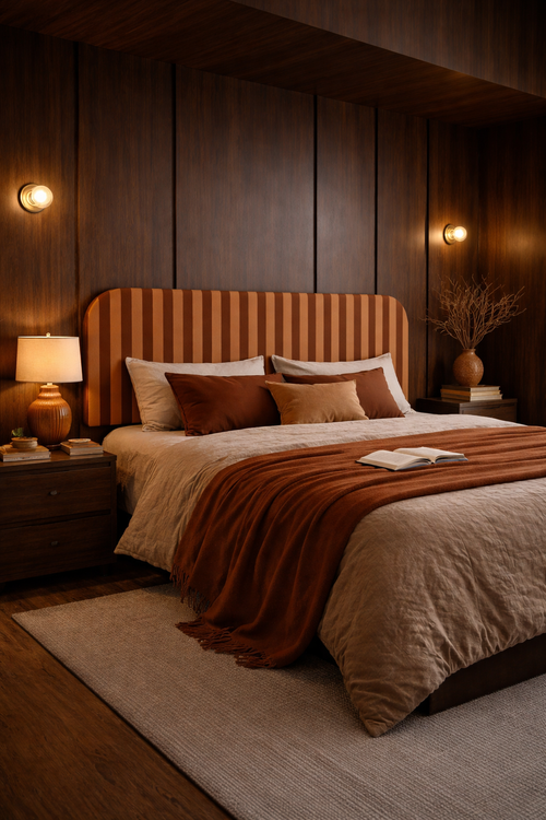 Gestoffeerd fluwelen hoofdbord met strepen 160x97cm