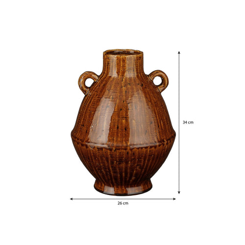 Mica Decorations  Elena Vaas - H34 x Ø26 cm - Keramiek - Bruin
