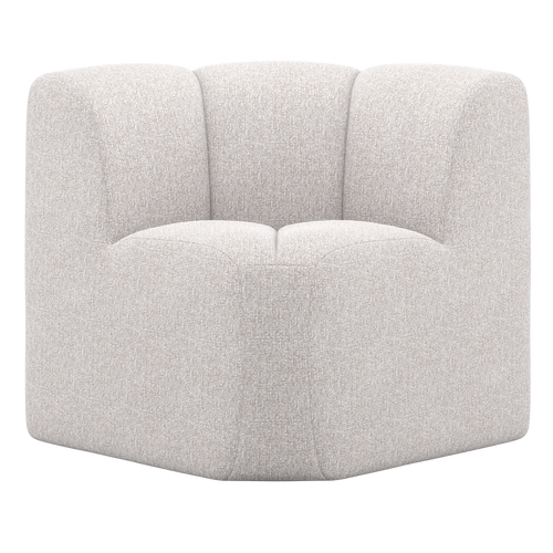 WOOOD eetbankje hoek met rugleuning Mojo - Bouclé - Ecru Melange - 83x83x83