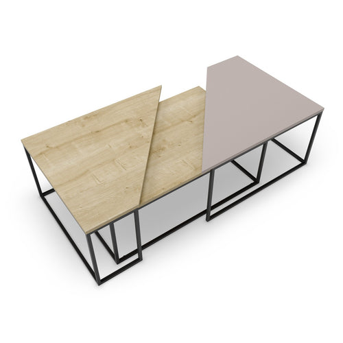 Calicosy - TITAN Set van 3 nesttafels - Zwart - 70x110x42 cm