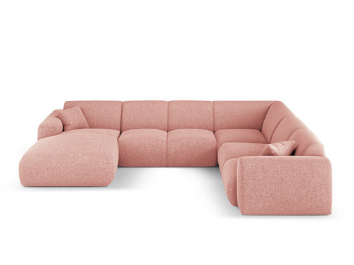 Cosmopolitan Design Panoramische hoekbank rechts Nolio 6-zits, chenille roze - 252x342x72cm