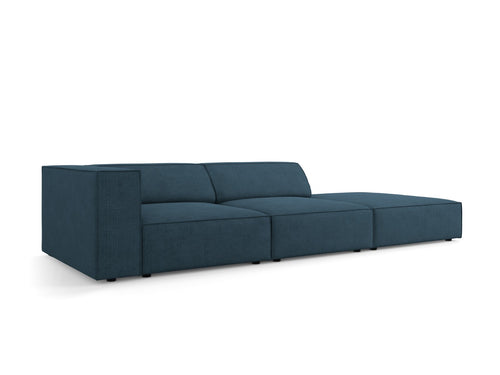 Cosmopolitan Design Rechte bank Arendal 4-zits, chenille met ribbeleffect, marineblauw - 102x262x70cm