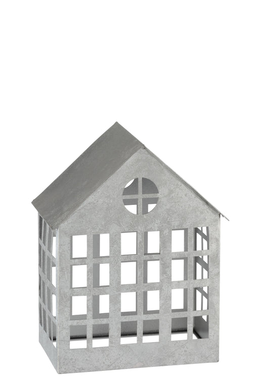 J-Line kaarshouder Huis Delta - ijzer - zilver