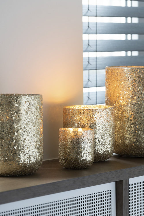 J-Line geurkaars Luxuria - Vanilla Escape - glas - goud - medium - 60U