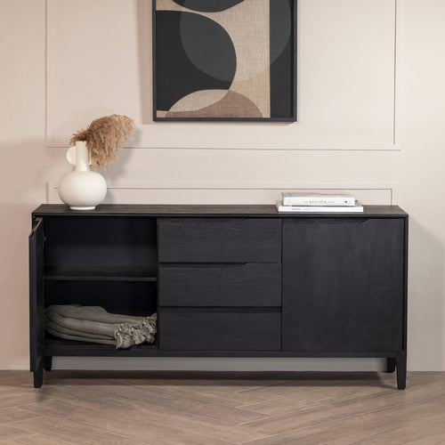 Giga Meubel Dressoir Jiro - Mangohout - Zwart - 150cm - vtwonen shop