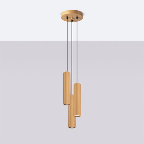 Sollux Lighting Hanglamp KARBON 3P goud - 19,5x19,5x108cm