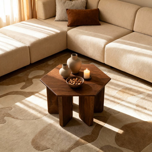 DÉJA Living Salontafel Martos - Donkerbruin Mangohout - 60x60x38cm - vtwonen shop