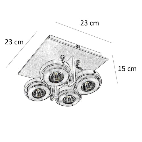 Artdelight spot Meist - 4 lichts - 23  x 15   cm - wit - vtwonen shop