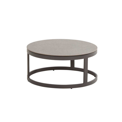 Taste by 4 Seasons loungetafels Stonic bruin grijs - teak Ø80 cm - keramiek Ø60 cm - vtwonen shop