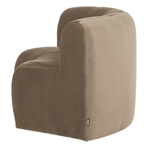 WOOOD eetbank halfronde hoek rug Mojo Base - Velvet - Khaki - 83x152x76