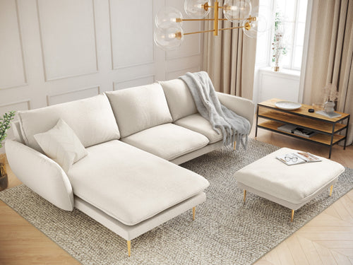 Cosmopolitan Design linker hoekbank Vienna 5-zits, boucle, beige - 170x255x95cm