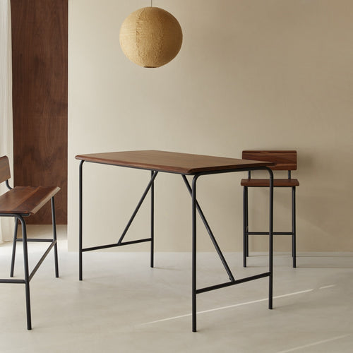 Tikamoon Hoge tafel van massief palissander en metaal voor 4 personen - Bruin - vtwonen shop