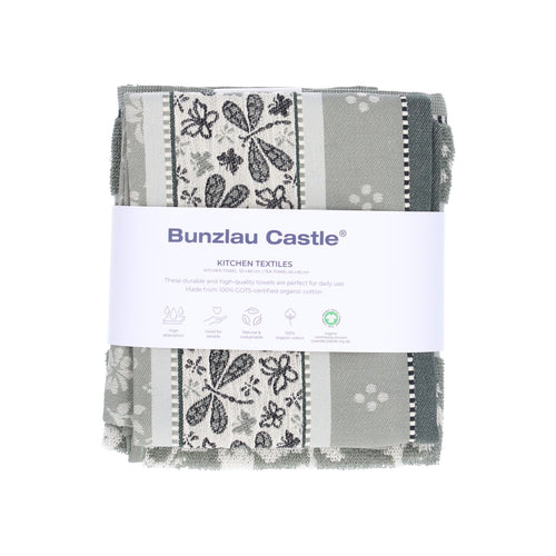 Luxe Keukendoek en Theedoek Dragonfly Donkergroen - Bunzlau Castle - 100% biologisch GOTS katoen - vtwonen shop
