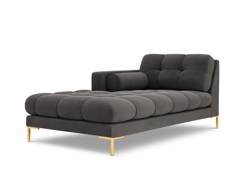 Cosmopolitan Design linker meridiaan Bali flueel, donkergrijs - 185x102x75cm