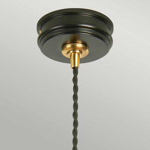 Elstead Douille - 1-lichts plafondlamp zwart, messing, E27