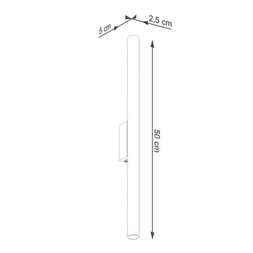 Sollux Lighting Wandlamp PASTELO 2 wit - 2,5x5x50cm