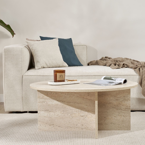 Calicosy - SOLEIL Salontafel met afgerond blad - Naturel - 90x90x40 cm