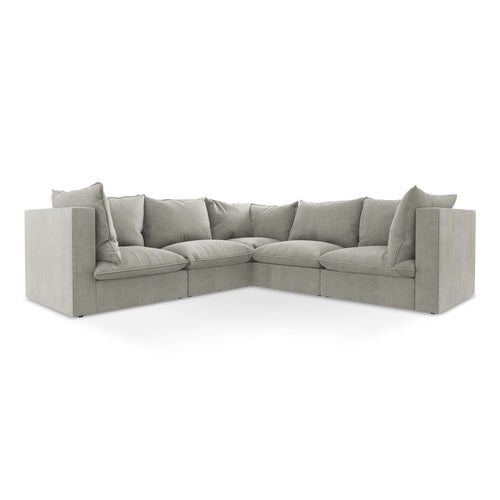 LaMiaSofa Modulaire hoekbank Ravenna - textuurstof - lichtgrijs - 255x255x77