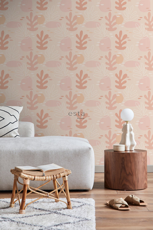ESTAhome behang koraal zacht roze - 50 x 900 cm - 139541
