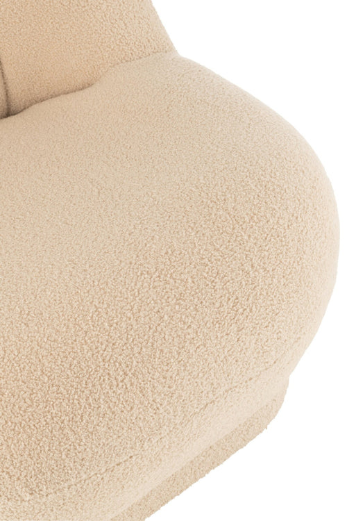 J-Line zetel Teddy Bouclé - textiel - beige