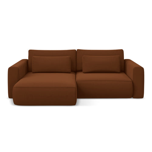 LaMiaSofa hoekbank links Perugia - velours - terracotta - 240x149x82