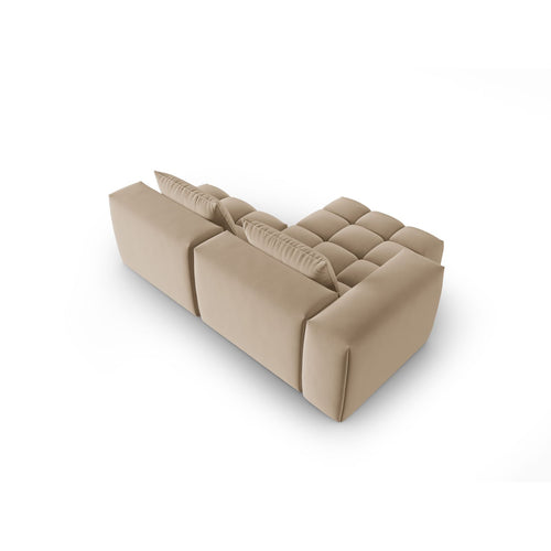 Cosmopolitan Design - Modulaire hoekbank links Verona 3-zits, flueel zand - 145x205x70cm